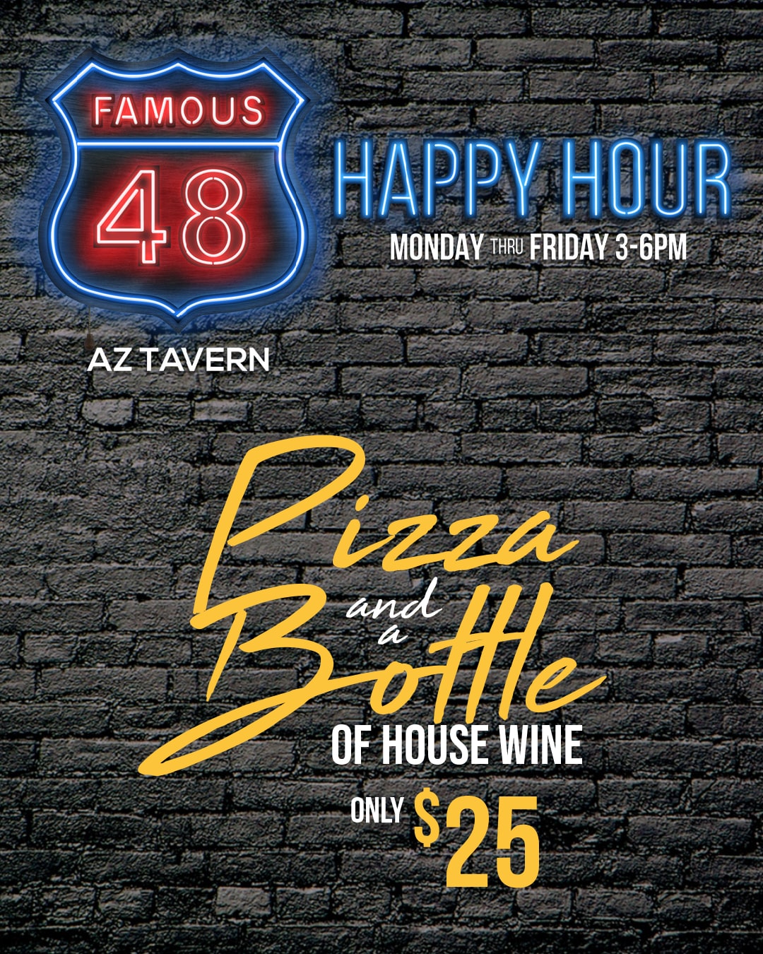 Pizza and a Bottle of Wine Special