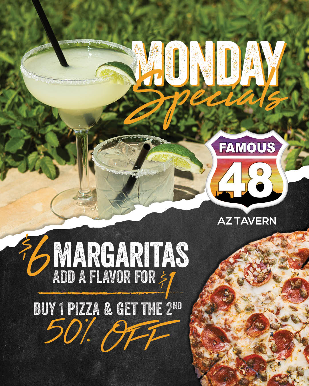 Margarita Monday and Pizza Specials